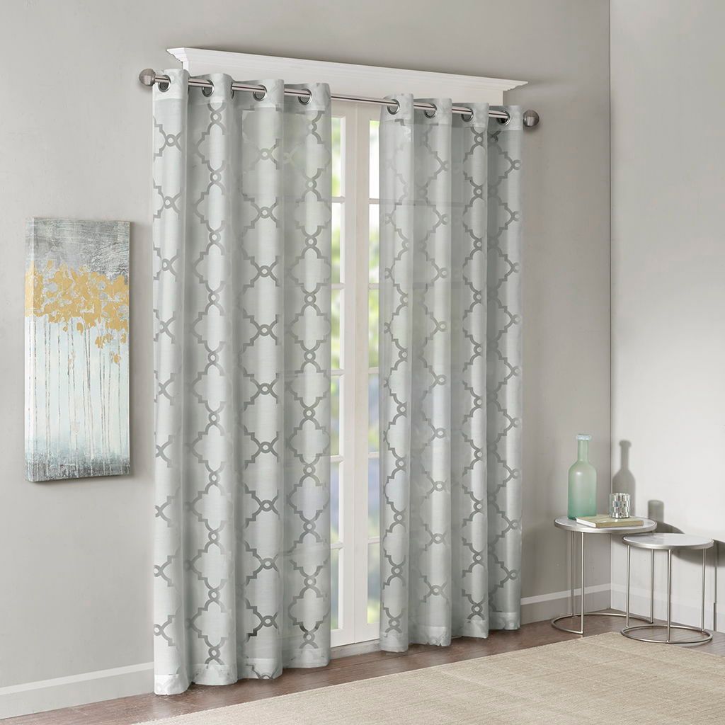 Eden - Fretwork Burnout Sheer Panel - Gray