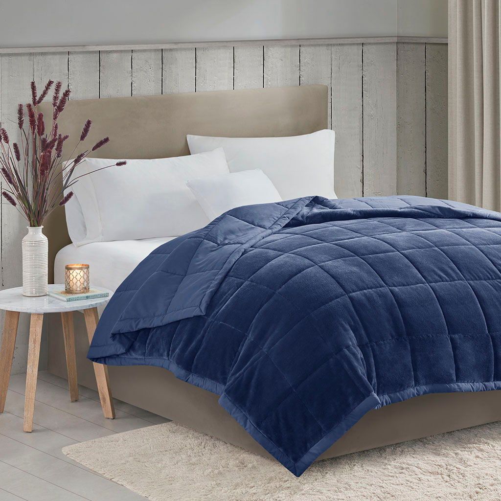 Coleman - King Reversible Down Alternative Blanket With HeiQ Smart Temp Treatment - Navy