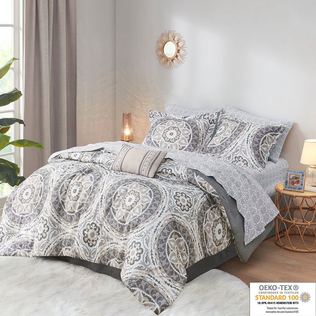 Serenity - Complete Comforter And Sheet Set - Taupe