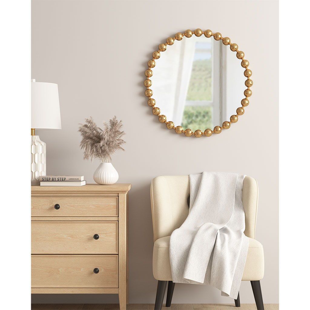 Marlowe - 27" Round Wall Decor Mirror - Gold