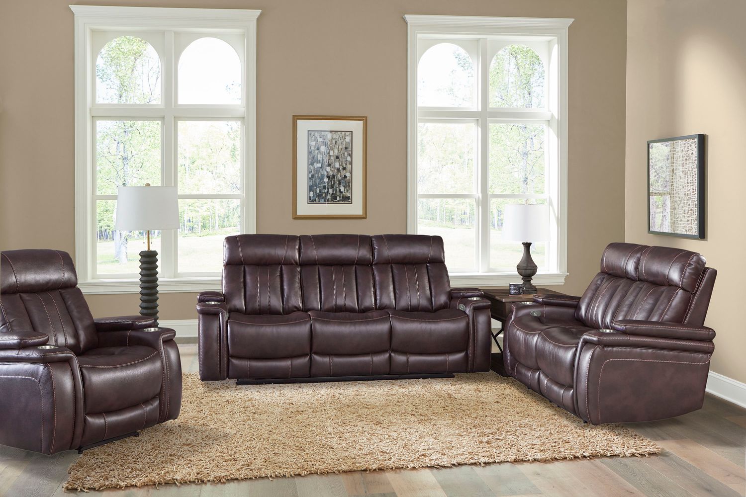 Royce - Power Reclining Sofa Loveseat And Recliner - Fantom Brown