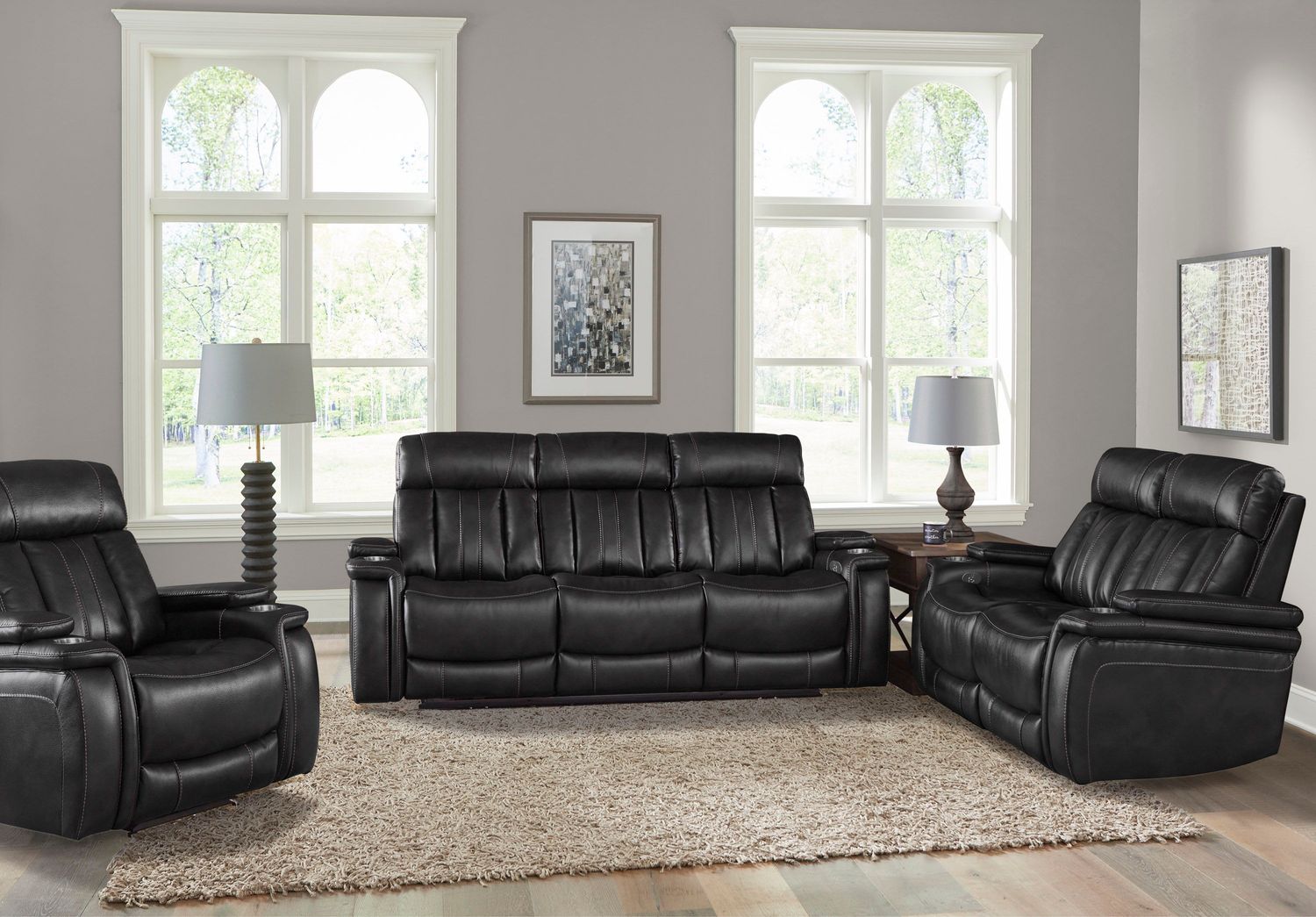 Royce - Power Reclining Sofa Loveseat And Recliner - Midnight