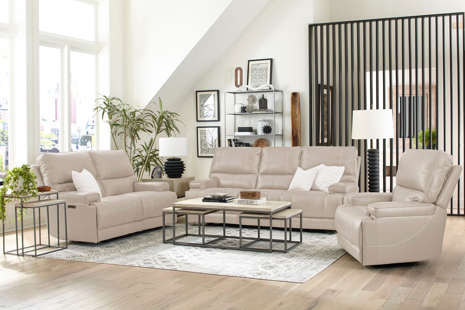 Whitman - Powered By Freemotion Power Reclining Sofa Loveseat And Recliner - Verona Linen