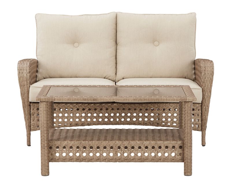 Braylee - Driftwood - Loveseat W/Table (Set of 2)