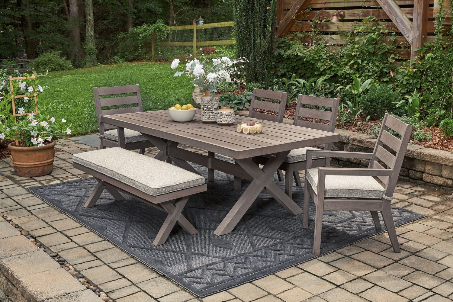 Hillside Barn - Gray / Brown - 6 Pc. - Dining Set