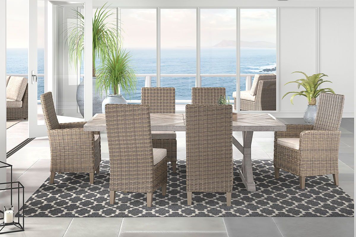 Beachcroft - Beige - 7 Pc. - Dining Set With Chairs