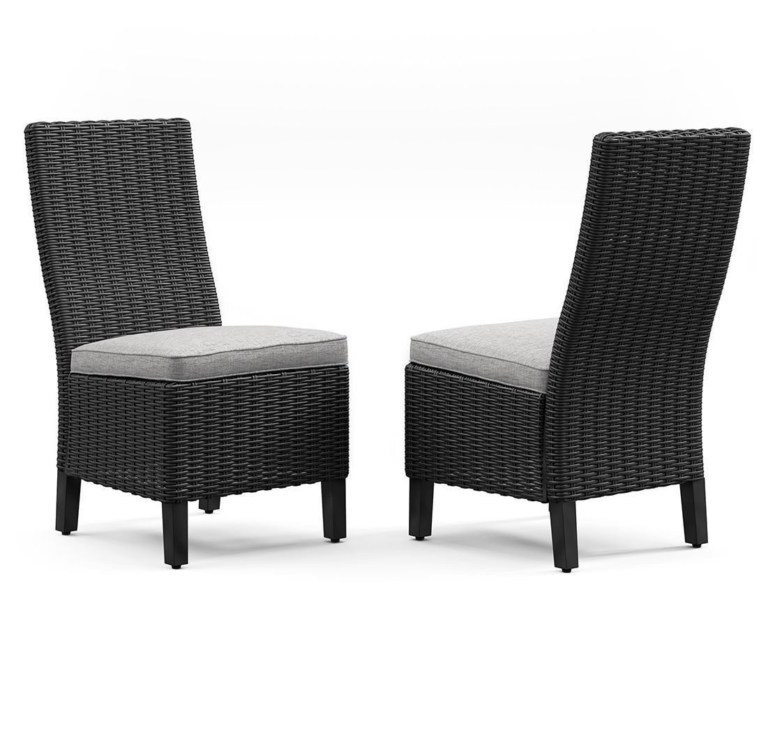 Beachcroft - Black / Light Gray - Side Chair With Cushion (Set of 2)