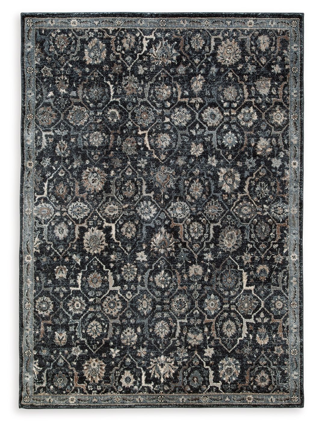 Hilcott - Blue / Cream / Brown - Medium Rug