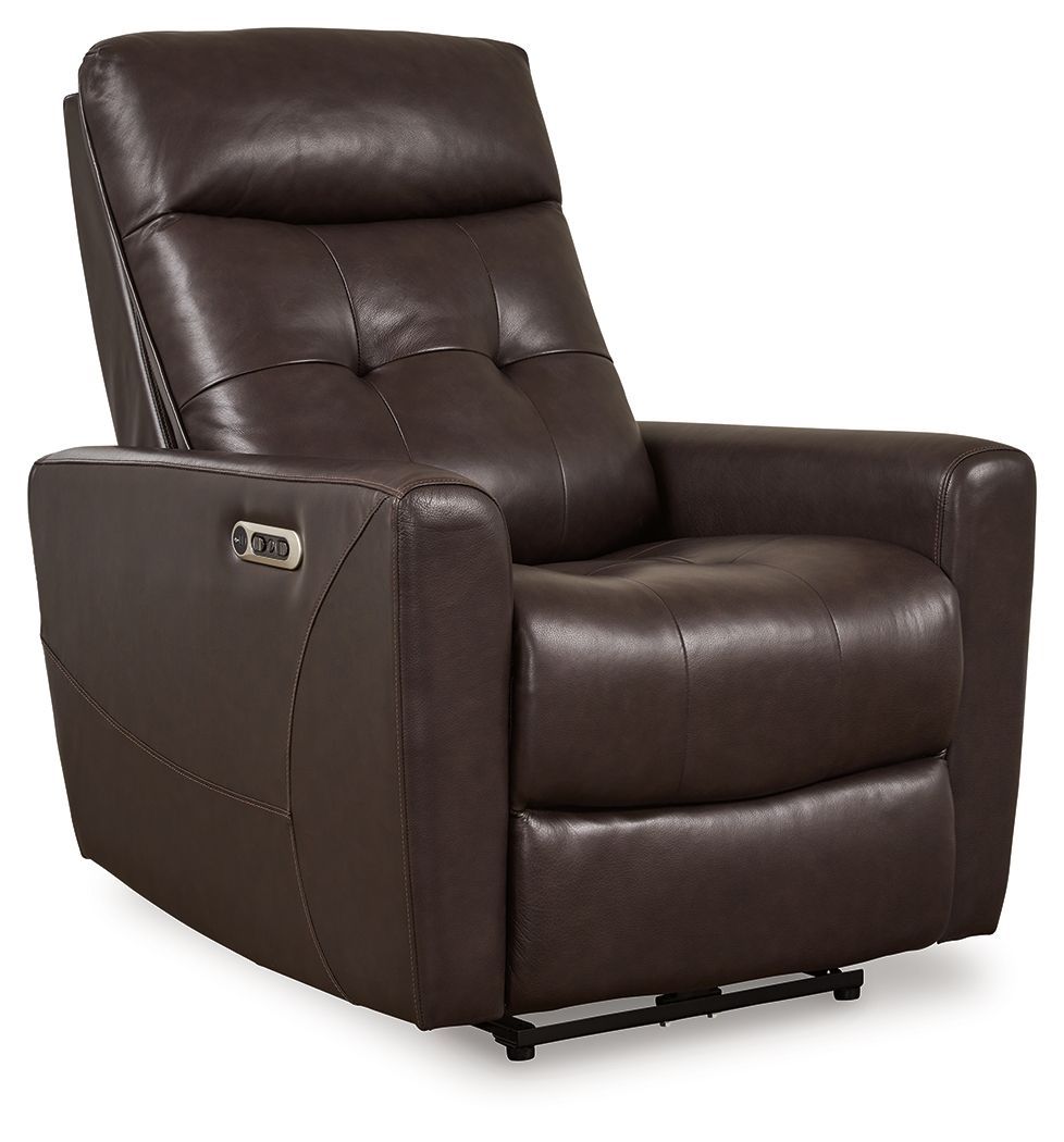 Pisgham - Chocolate - Power Recliner With Adj Headrest