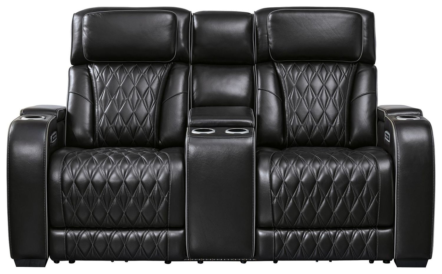 Boyington - Black - Power Reclining Loveseat With Console/ Adj Headrest