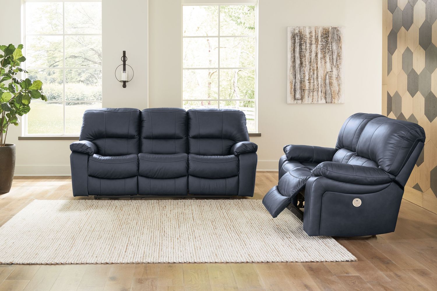 Leesworth - Ocean - 2 Pc. - Power Reclining Sofa, Power Reclining Loveseat