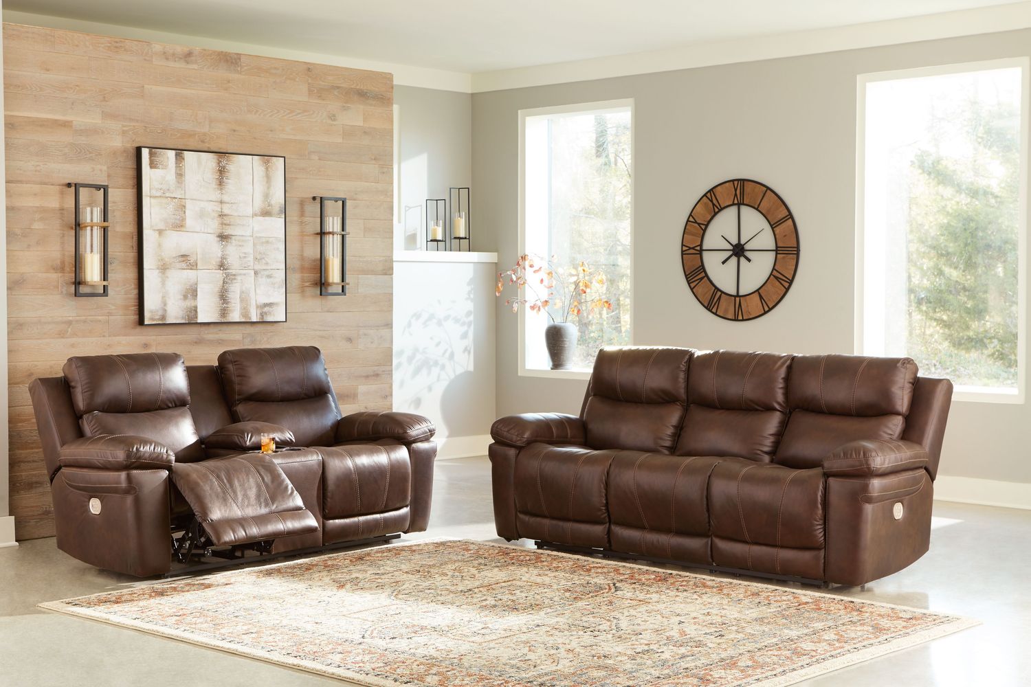 Edmar - Chocolate - 2 Pc. - Power Sofa, Loveseat