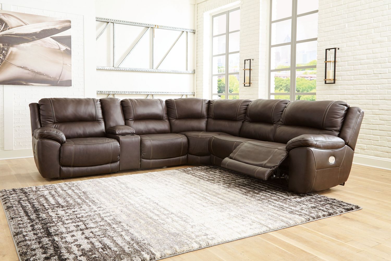 Dunleith - Chocolate - Power Sectional 6 Pc