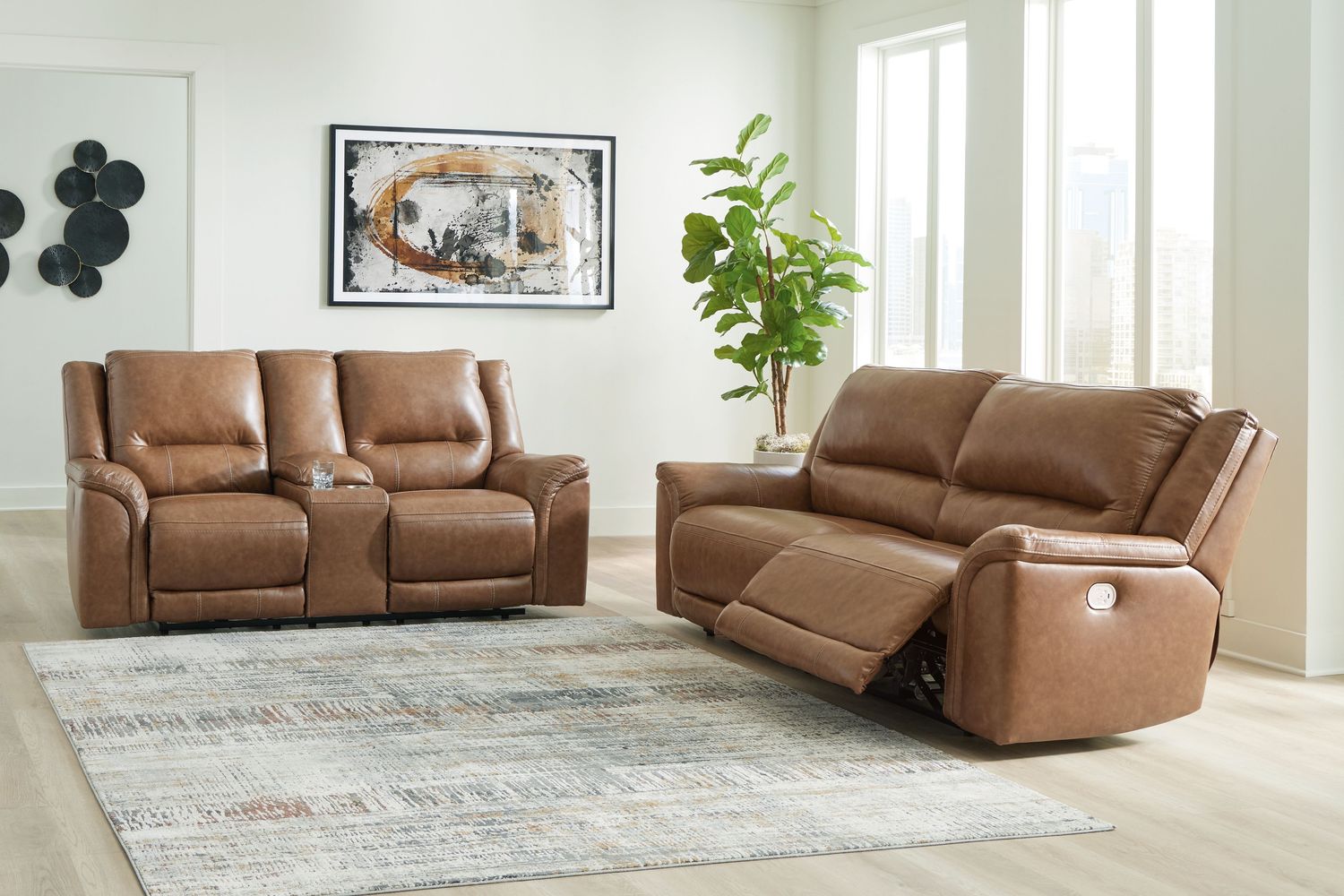 Trasimeno - Caramel - 2 Pc. - Power Reclining Sofa, Power Reclining Loveseat