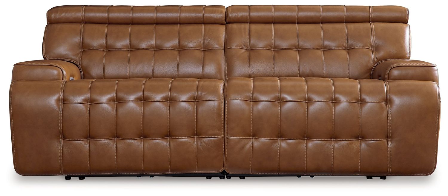 Temmpton - Chocolate - 2-Piece Power Reclining Sectional Loveseat