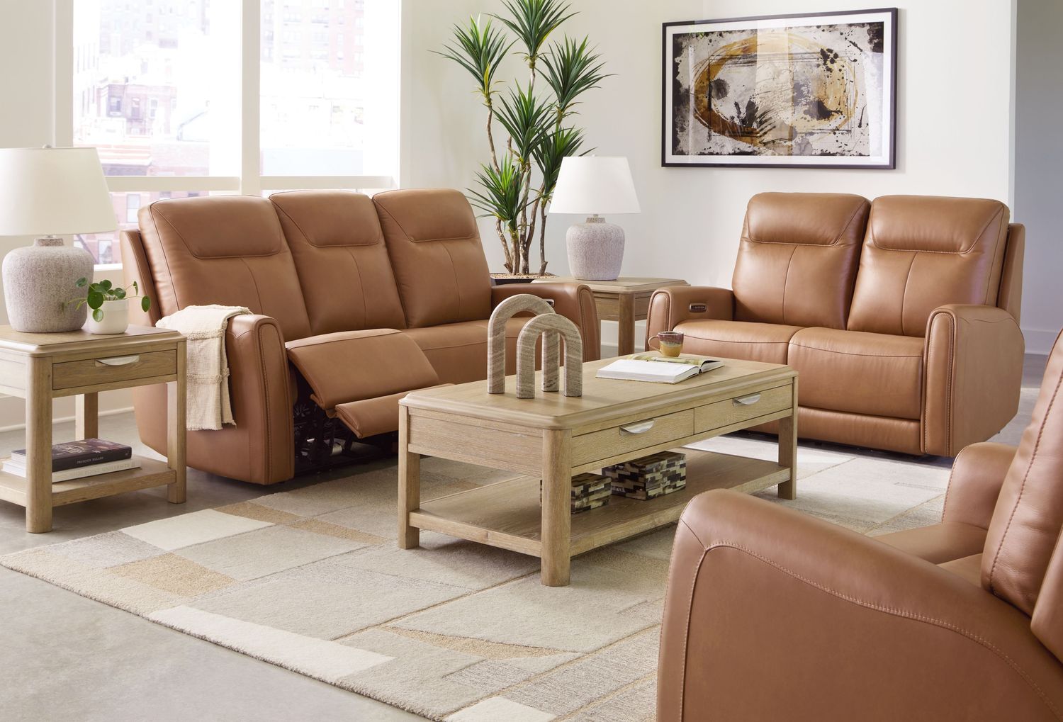 Tryanny - Butterscotch - 3 Pc. - Power Reclining Sofa, Power Reclining Loveseat, Power Recliner