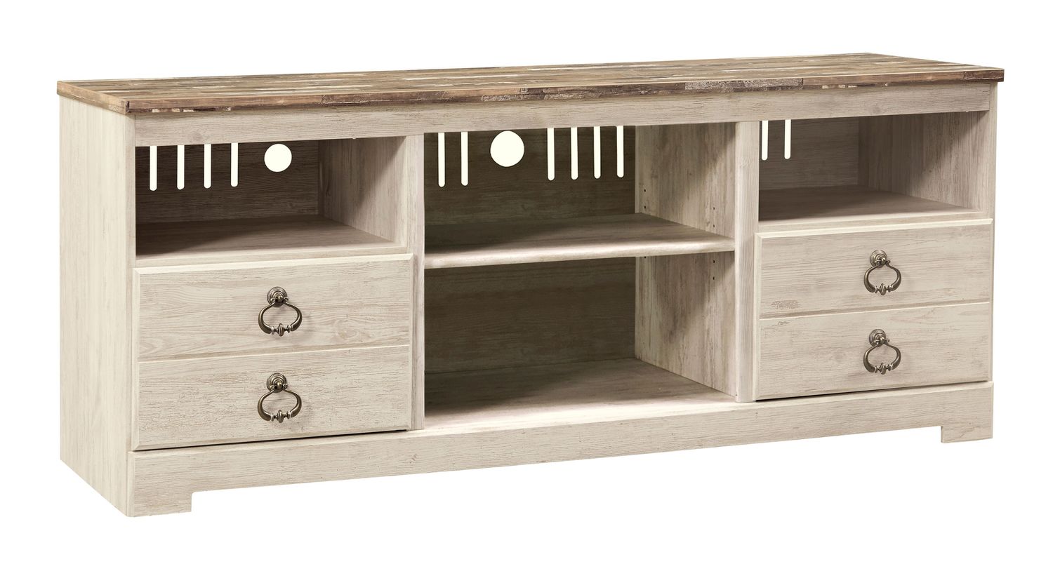 Willowton - Whitewash - 64" TV Stand W/Fireplace Option