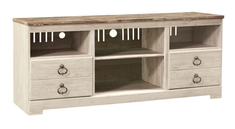 Willowton - Whitewash - 64" TV Stand W/Fireplace Option