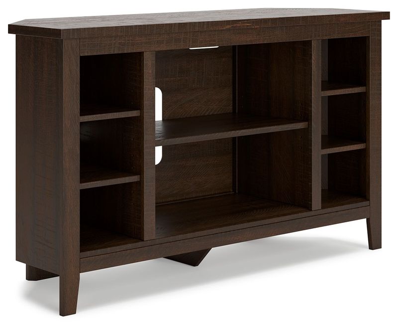 Camiburg - Warm Brown - Corner TV Stand/Fireplace Opt