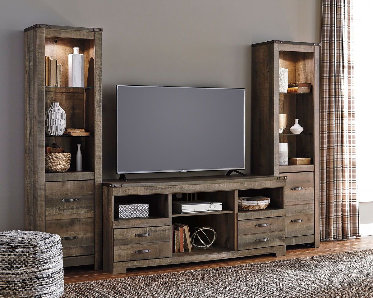 Trinell - Brown - 3 Pc. - Entertainment Center - 63" TV Stand