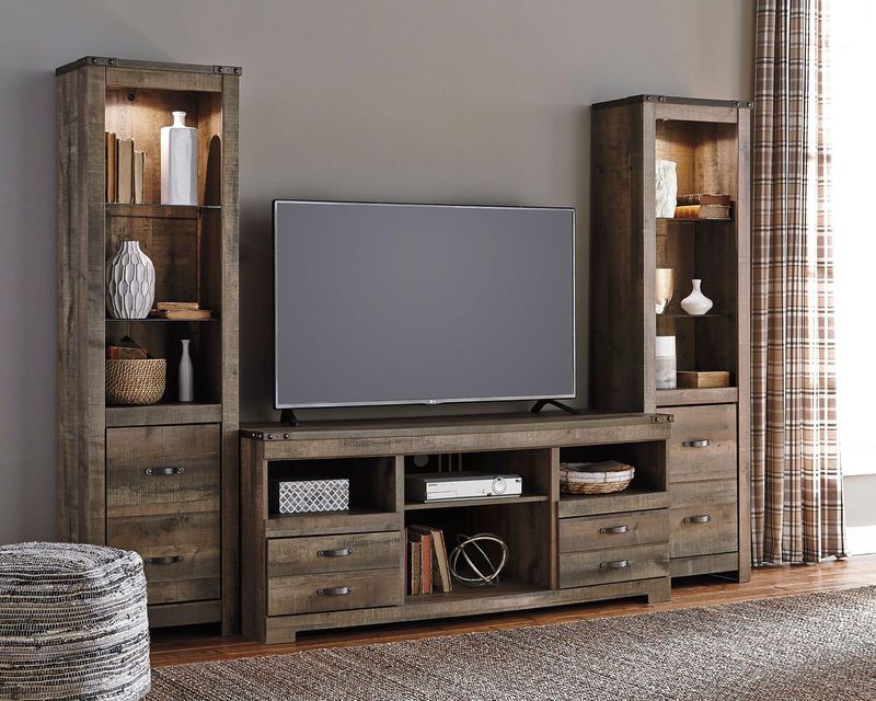 Trinell - Brown - 3 Pc. - Entertainment Center - 63" TV Stand