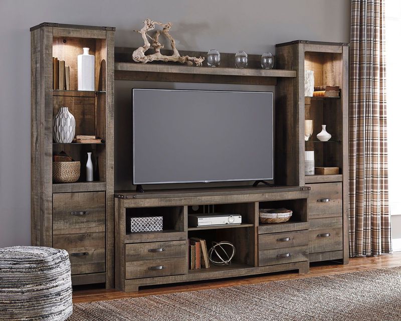 Trinell - Brown - 4 Pc. - Entertainment Center - 63" TV Stand