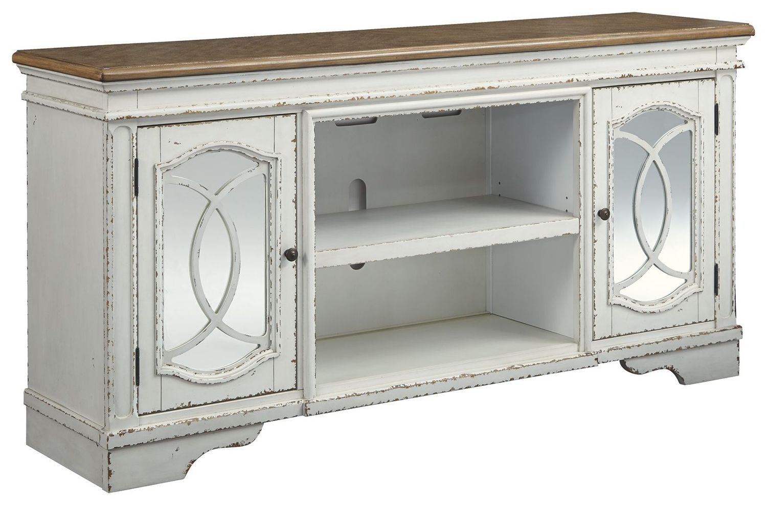 Realyn - Chipped White - Xl TV Stand W/Fireplace Option