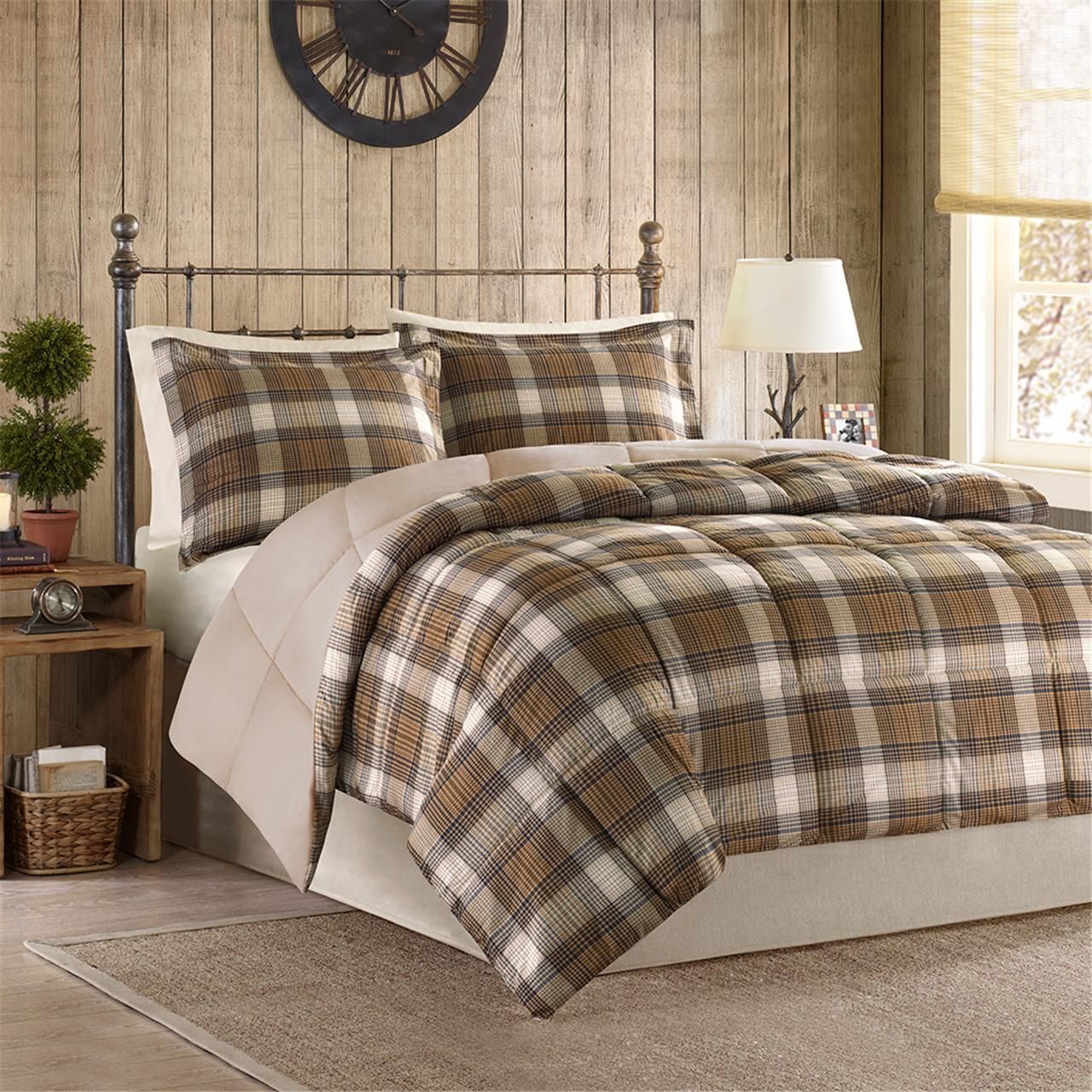 Lumberjack - Twin Classic Quilting Reverse Down Alternative Comforter Set - Multi