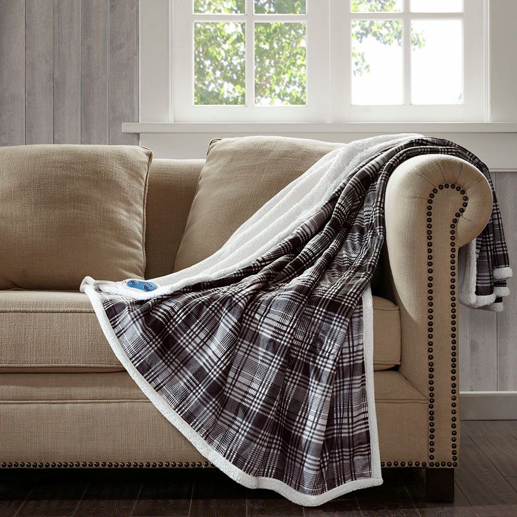 Tasha - Oversized Heated Throw - Gray