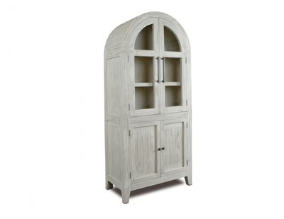 BARRISTER UPRIGHT CURIO 4 DOOR CABINET LIGHT SAND