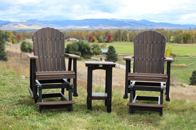2' Balcony Glider Brazilian Walnut on Black