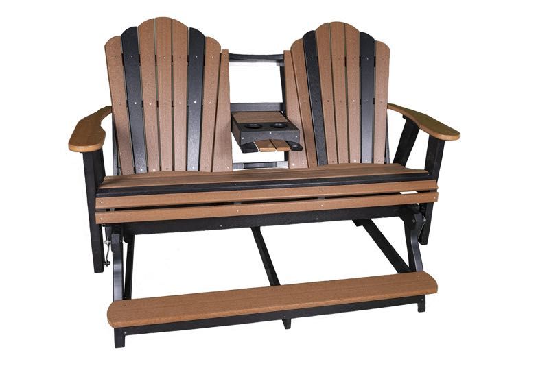 5' Balcony Glider Antique Mahogany on Black