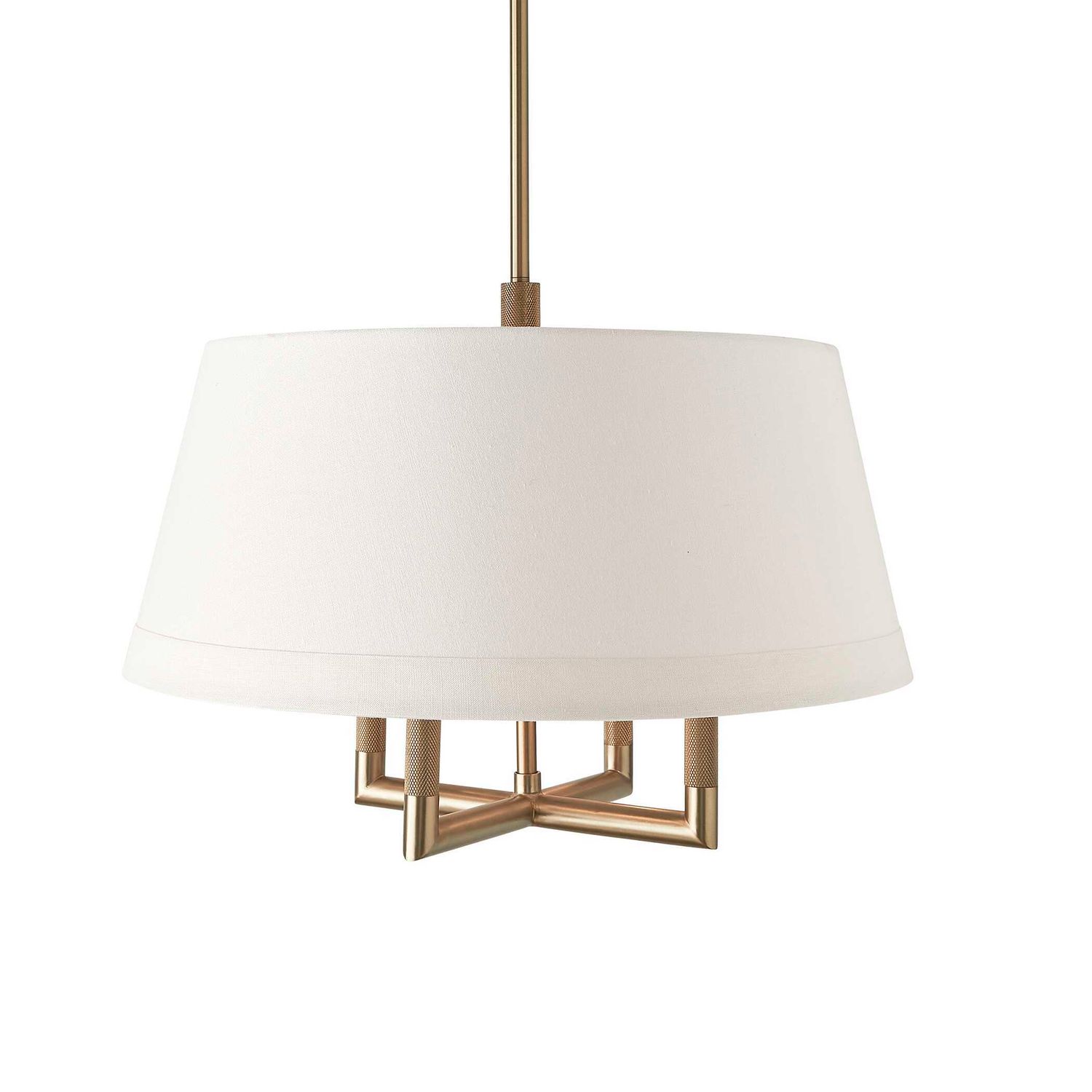 Knurl - 4 Light Pendant - Brass / White