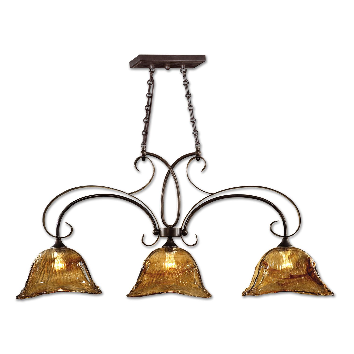 Vetraio - 3 Light Kitchen Island Light - Bronze