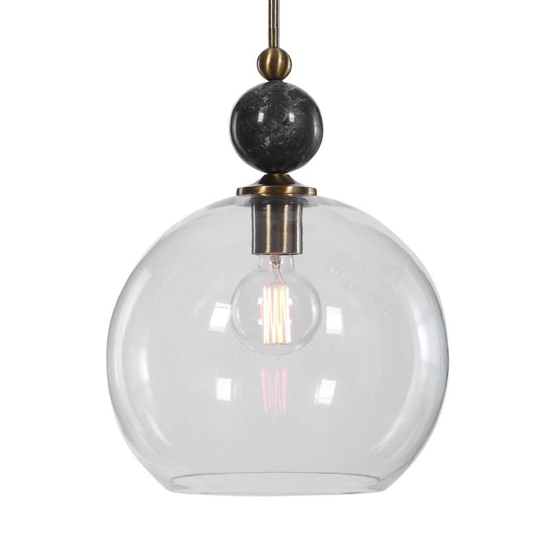 Mendota - 1 Light Glass Pendant - Pearl Silver