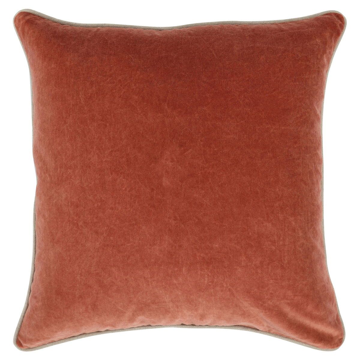 Heirloom Velvet - 22" x 22" SLD Pillow - Terra Cotta