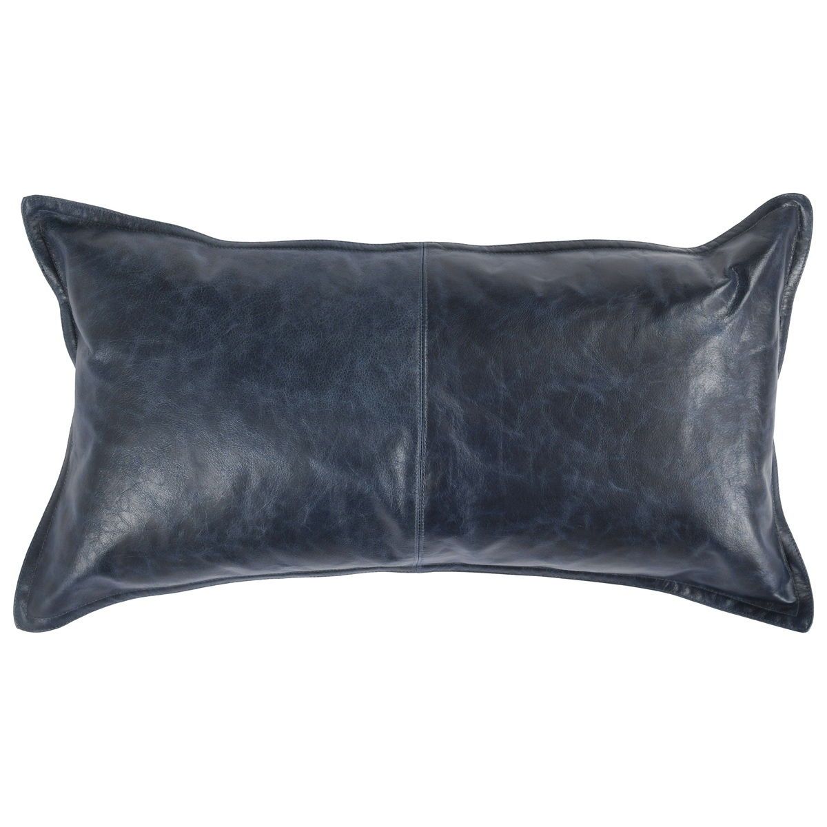 Soco Leather - 26" x 14" SLD Pillow - Naval Nightfall Blue