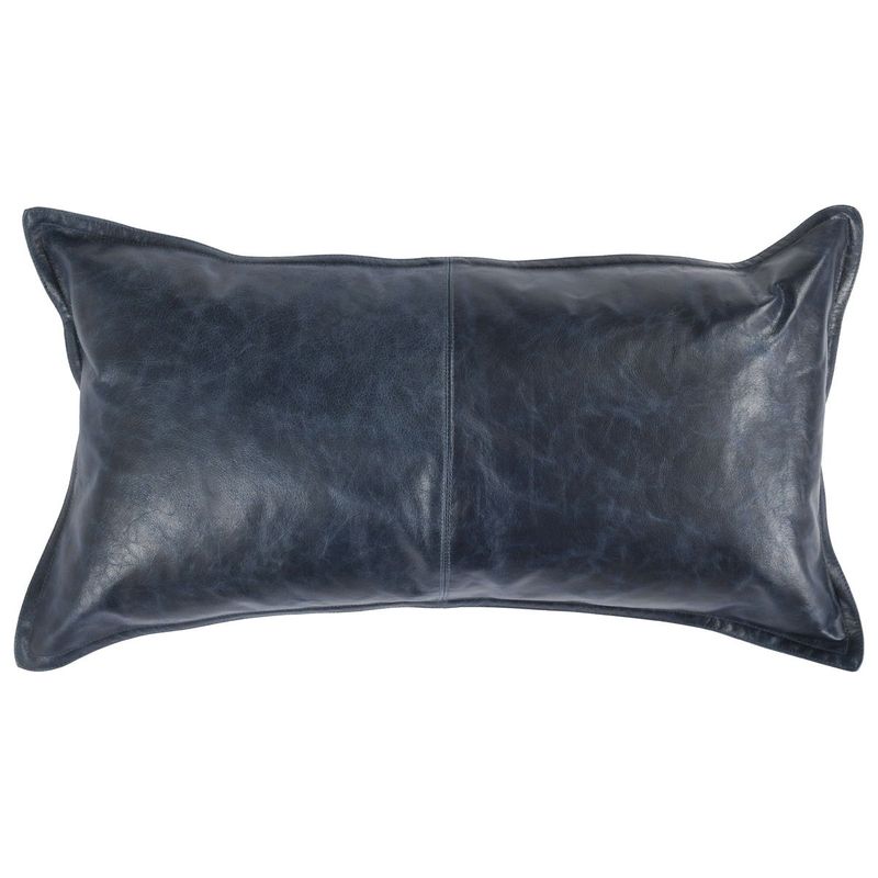 Soco Leather - 26" x 14" SLD Pillow - Naval Nightfall Blue