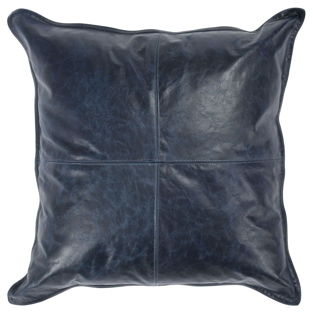 Soco Leather - 22" x 22" SLD Pillow - Naval Nightfall Blue