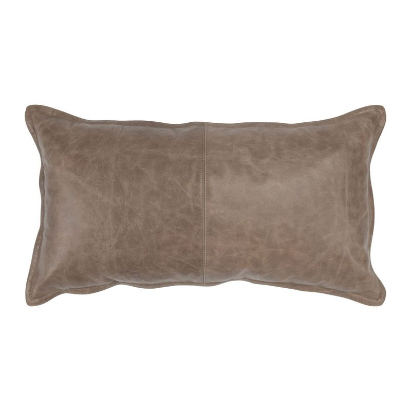 Soco Leather - 26" x 14" SLD Pillow - Sandstorm Taupe
