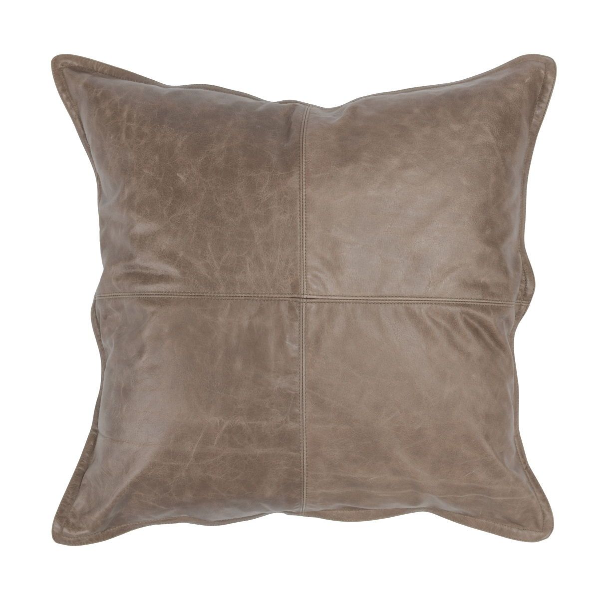 Soco Leather - 22" x 22" SLD Pillow - Sandstorm Taupe