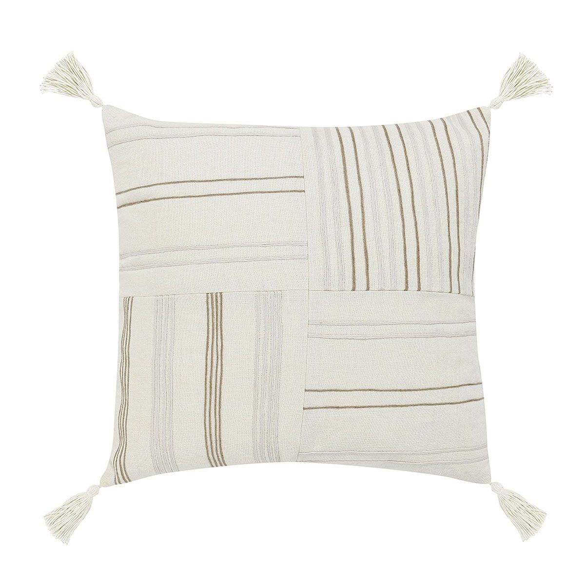Stillness - 22" x 22" ST Apana Pillow - Ivory/Natural