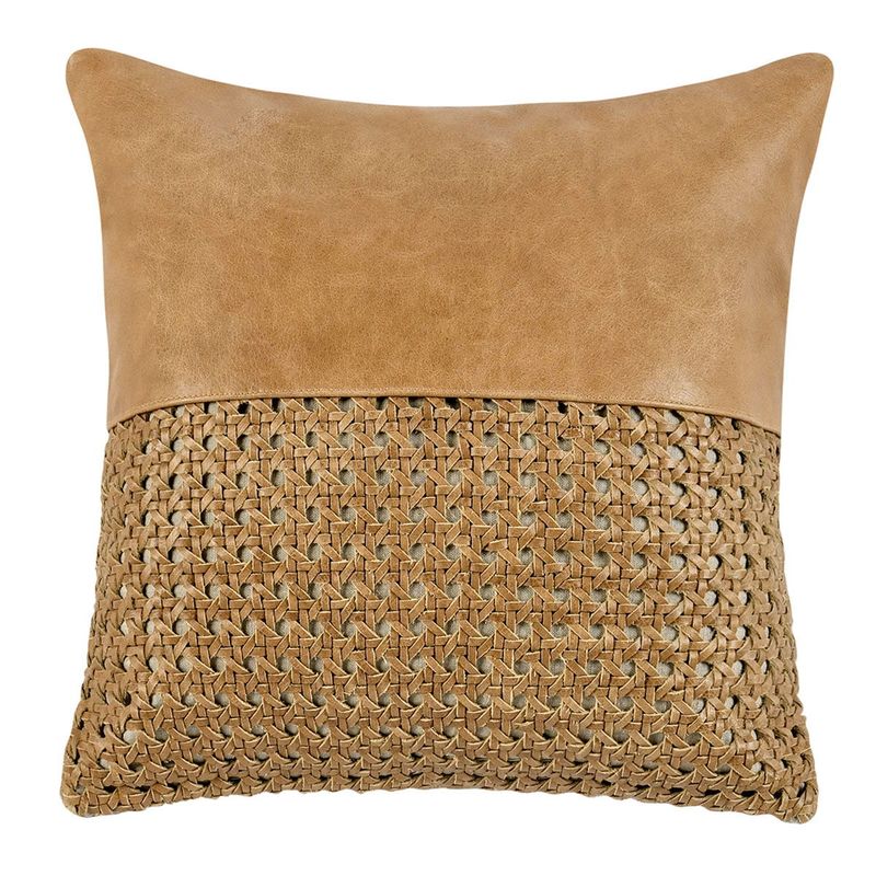 Timeless - 18" x 18" TL Toscano Leather Pillow - Chestnut Brown