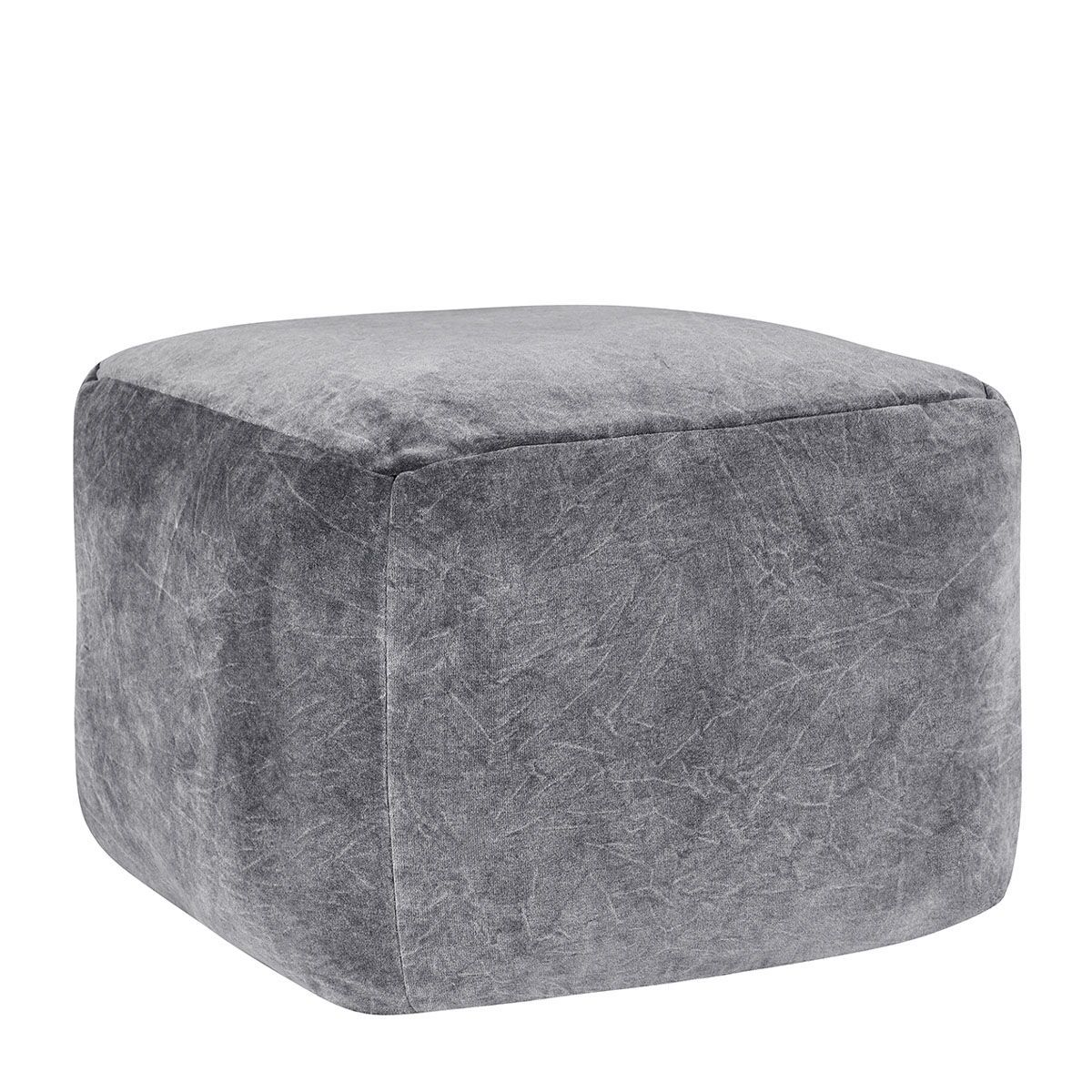 Poufs - Heirloom Velvet Pouf - Stone Gray