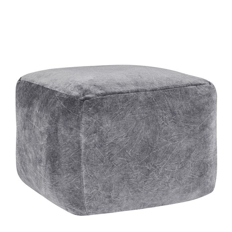 Poufs - Heirloom Velvet Pouf - Stone Gray