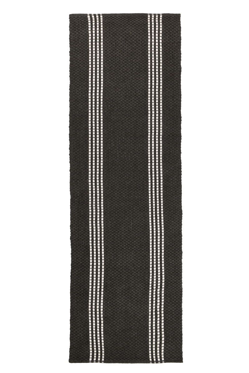 Performance Sorrento Stripe - Rug 2.6' x 8' - Charcoal/Ivory