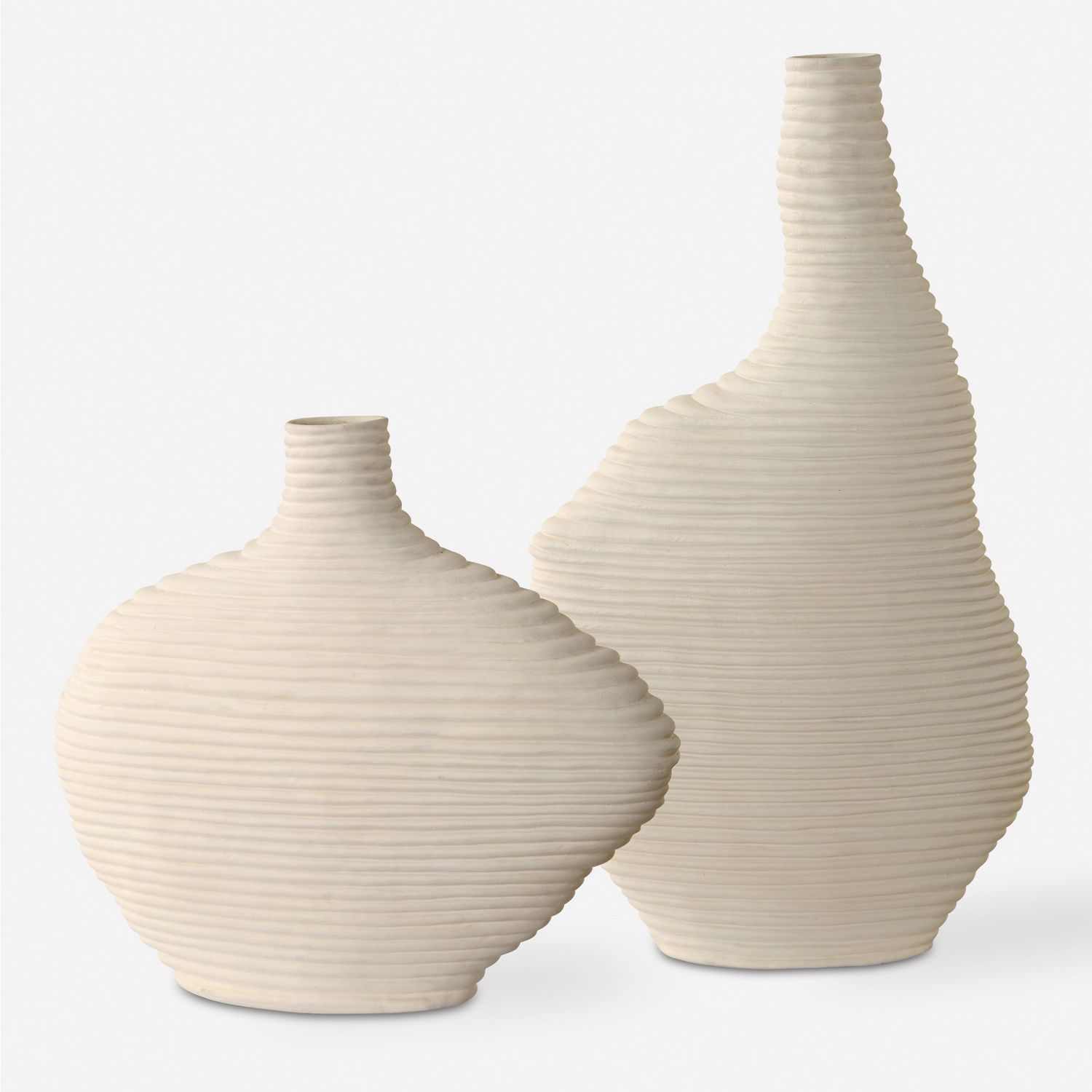 Duostacked - Matte White Vases (Set of 2)