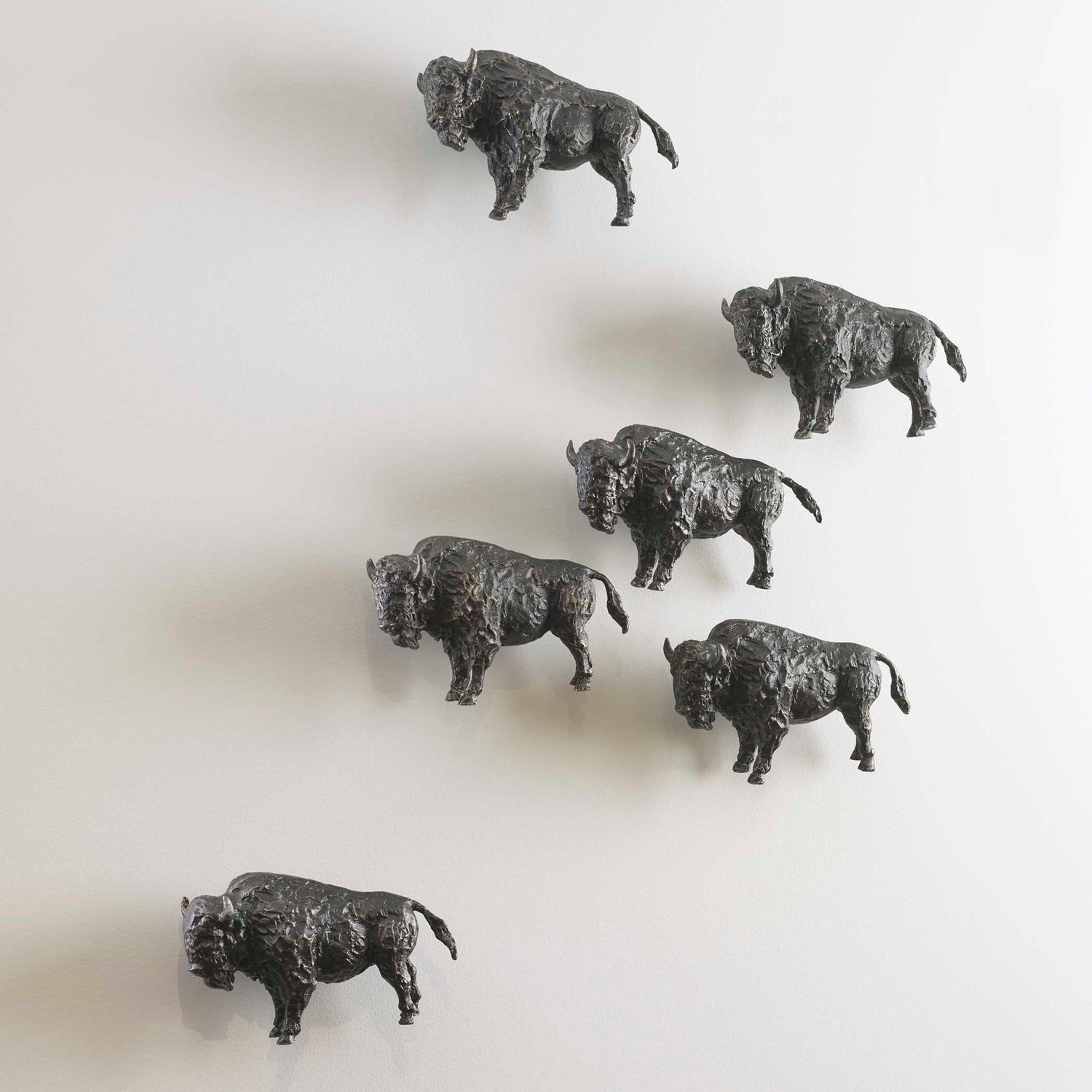 Bison - Metal Wall Sculpture - Bronze