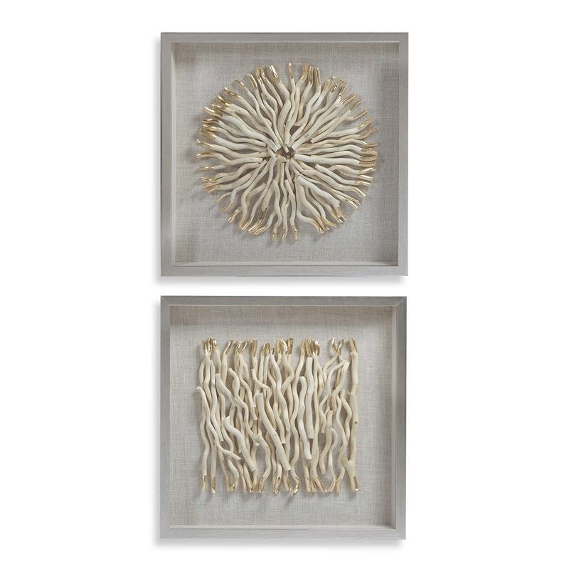 Leone - Shadow Boxes (Set of 2) - Brown / Gold / Silver