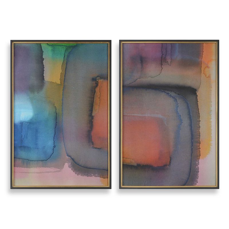 Prismatic - Framed Prints (Set of 2) - Blue / Green / Orange